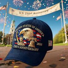 1pc Men's USA 250th Anniversary 1776-2026 Patriotic Baseball Cap,  Skull Street Polyester Snapback Hats For Men, Retirement Party Birthday Party Graduation Party Anniversary Party  Back To School Party  Themed Party  Gift  Social Events Lightweight All-Season, 250 Years Of US Independence Commemorative Hat With Bald Eagle & 50 Stars & Stripes Design, Lightweight All-Season Comfort, Unisex For Men & Women, 2026 Collectible 4th Of July Celebration Cap With Lady Liberty 1776-2026 Dates,   Ideal Gift For History Buffs, Officers, Patriots, July 4th Wear, Holiday Accessory, Flag Design Hat, History Buff Gear, Longlasting Fabric, Strikematching July 4th Independence Day Hat With Lady & 2026 Commemorative Design, Hats, Hats For Men, Mens Hats, Caps For Men, Cap For Men, Mens Cap, Mens Caps, Funny Hats, Men Cap, Snapback Hats For Men.
