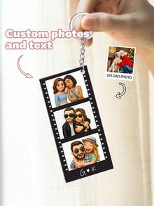 1个定制照片钥匙扣 - 5种款式，个性化照片吊坠，独特纪念品，定制照片钥匙扣，送给朋友、家人的礼物，生日礼物，情人节礼物，个性化定制礼物，情侣礼物，适用于家居、办公室、车钥匙等，情人节男士礼物，男友礼物，个性化配饰，背包吊坠，圣诞礼物，个性化礼物，实用时尚 - 彩色 - 查看 15