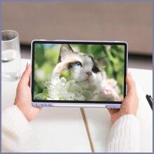 YQQ Fintie Hybrid Slim Case For Samsung Galaxy Tab S10 Lite S10 FE S9 FE 10.9 Inch Tab S9 11 Inch With S Pen Holder Shockproof Cover With Clear Transparent Back Shell Auto Wake Sleep Lilac Purple5801 - Tím tử đinh hương - Xem 8