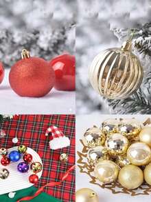 36 sets de boules de Noël en plastique, pendentifs simples de formes spéciales DIY. Ornements pour sapin de Noël, décorations de Noël, cadeaux de Noël, décoration de la maison, décoration de la pièce, hiver