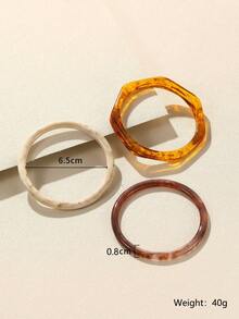 3pcs/set Graphic Geometric Design Bangle - Multicolor - View 3