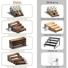 4 Set Large Wooden Tiered Riser Display Stands For Vendor Events,Stackable Perfume Organizer Cologne Stand For Men Women,Wooden Cupcake Dessert Stand,Wood Dessert Table Display Set,Food Display Risers For Party - Brown - View 7