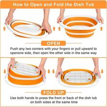 Collapsible BBQ Prep Tub With Lid 7.5L Bottle Wash Basin With Drain Plug Chopping Board Colander For Kitchen Portable Camping Sink Dish Basin Folding Dish Pan Storage Basket Picnic BBQ Accessories - 無蓋 - 查看 7