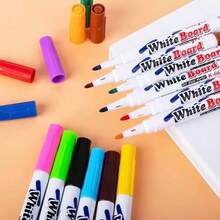 12pcs Erasable & Washable Whiteboard Markers, Student Teaching Office Water-Based Highlighters