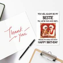 1 pièce Carte de vœux d'anniversaire humoristique avec chat, cadeau d'anniversaire unique, croquis amusants de chat, renard et lion, en papier, parfait pour les amis, la famille, les amateurs de chiens/chats, souhaits d'anniversaire créatifs avec enveloppe, idéal pour les célébrations de Noël et d'Action de grâce