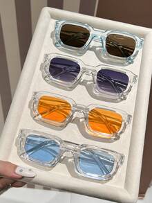 1pc Classic Square Frame Men's Glasses Small Frame Fashion Glasses, Suitable For Carnival Party, Street Photography, Tropical Beach Holiday, Beach Accessories, Beach Toys, Summer Beach Resort, Outdoor, Travel