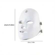 Rechargeable LED Facial Mask, 7 Colors Light Therapy For Skin Care, Perfect Gift For Mother's Day & Thanksgiving - White - View 6