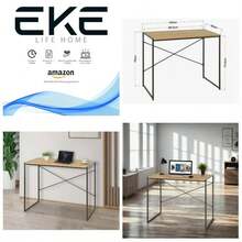 Escritorio Diseo Industrial para Computadora o Laptop, Minimalista Home Office, Recamara o Juvenil, Fcil Armado, con Estructura Resistente Maple - BASE NEGRA DE NOGAL - Ver 1