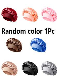 1/2/3 piezas Gorro de seda para dormir, gorros de satén, gorro de dormir de seda con banda elástica suave, envoltura de cabello de seda para cabello rizado (Negro Dorado)