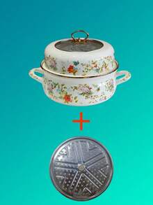 1 buc. Abur emailat cu abur, vase de gătit multifuncționale de mare capacitate pentru uz casnic, abur mic, gros, vopsit, cu strat dublu, abur cu un singur strat, picnic în aer liber, vase de gătit portabile pentru camping, poate fi folosit pe șemineu, aragaz, aragaz pe gaz, abur esențial pentru bucătărie, poate fi folosit ca și cadou pentru prieteni și rude