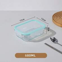 Recipiente de almacenamiento de alimentos de vidrio con tapa | a prueba de fugas, apto para microondas, congelador, apilable, adecuado para cocina, almuerzo, preparación de comidas sobrantes (verde) Caja de almuerzo portátil de gran capacidad adecuada para ensalada de verduras, camping, picnic, desayuno y recipiente de alimentos adecuado para cocina, exterior, hogar y trabajo - Verde - View 12