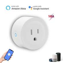 Enchufe Inteligente WiFi 10A, Compatible con Alexa y Assistant, Control por Voz, Control por App, con Temporizador y Controlador de Grupo, Sin Hub Requerido, Solo Compatible con WiFi 2.4G - Ver 1