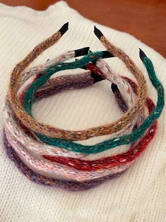 DOU LE Wavy Knitted Headband - Solid Purple Bohemian Polyester ,Beauty ,Hair Hair Hoop