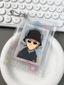 1pc Romantic Butterfly & Snowflake Design PVC Zipper Bag, 3 Inch Instant Photo/ID Card Holder, Idol Fan Collection Display Storage Pouch