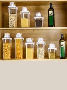 1 pièce Réservoir de stockage transparent en PET avec couvercle scellé, utilisé pour stocker les céréales et les articles divers, le stockage et le tri de la cuisine, la boîte de stockage pour aliments pour animaux de compagnie, la boîte de stockage multifonctionnelle, les décorations, la décoration de la maison, les cadeaux de Noël, les cadeaux pour la maison et la décoration de la chambre.