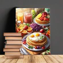 1pc, Vibrant Breakfast Feast Canvas Wall Art - Pancakes, Fried Eggs & Fresh Fruits Kitchen Dining Room Decor / Modern Culinary Print For Home - 彩色 - 查看 3