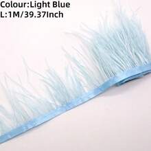 1M 8-10cm White Black Peacock Blue Ostrich Feather Trim - 3 Colors Artificial Feathers For DIY Crafts, Costumes, Wedding & Party Decorations