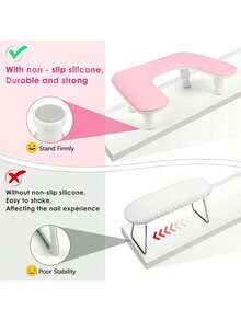 Professional Manicure Arm Rest For Nail Technicians: U-Shaped Adjustable Nail Art Hand Stand Rest, PU Leather Ergonomic Hand & Wrist Support ,Perfect Christmas & Valentine's Day Gift For Manicurists & Nail Salon Owners - Multicolor - View 7