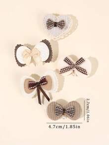10 Stücke exquisite herzförmige Schleifen-förmige Samt kleine süße Haarspangen, Haraccessoires für den Alltag