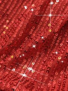 RNU Đầm ôm sát gợi cảm, hở lưng, co giãn, đính sequin nhiều màu sắc, thích hợp cho hẹn hò, tiệc hóa trang, hộp đêm, dạo phố, ngày Valentine, sinh nhật năm mới, mùa xuân/hè/thu/đông. - Đỏ - Xem 2