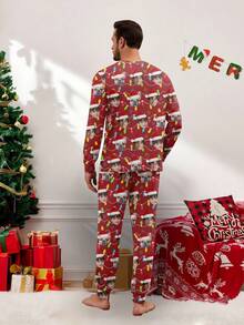 Pijama de manga larga personalizado con retrato de hombre/mujer, miembros de la familia, mascotas, dibujos animados, temas festivos, ropa de estar en casa, Navidad