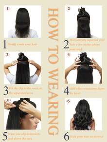 7pcs Set, Includes 16 Clips, 70g Straight Hair Extensions With Clips, Real Human Hair, #4 Medium Brown, Double-Layered Sewing, Suitable For Women's Daily Wear, Easy To Wear. - S4 - 查看 7