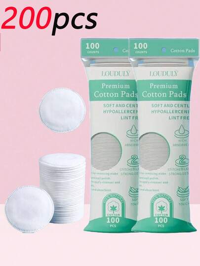 200pcs/100pcs/10pcs Disposable Round Embossed Makeup Remover Pads, Thickened Facial Cleansing Pads, Beauty Tools