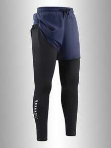 Men's Sporty Casual Long Pants For Spring And Summer, Double-Layer Running And Fitness Long Pants.