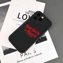 Brand New Phone Case With A Gap Design, Featuring Cool Red Text Patterns, Suitable For IPhone 16, 15, 14, 13, 12, 11 Pro Max Plus, 8, 7, SE2, SE3, XS, XR, And Other Smartphones. - 混色 - 查看 7