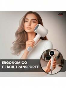 Secador de Cabelo Alta Velocidade 110000rpm Íon Potente Silencioso - Branco - Visão 3