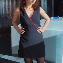 1pc V-Neck Apron, Cafe, Pizza Shop, Burger Restaurant Waitress Uniform Apron, Catering Kitchen Work Apron For Men