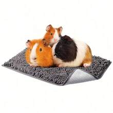 1pc/2pcs Solid Color Plush Thick Non-Slip Highly Absorbent Small Pet Hamster Guinea Pig Warm Pad Mat Blanket, Multi-Functional Mat For Small Pets, Suitable For All Seasons (Not Machine Washable)