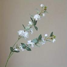 圣诞装饰，假植物山茶花人造花，多头山茶花插花长茎假花家居装饰，新鲜野生茶花