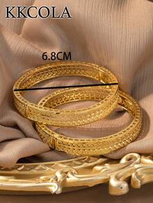 KKCOLA 1 chiếc vòng tay khóa rỗng thời trang thanh lịch cổ điển - Vàng - Xem 6