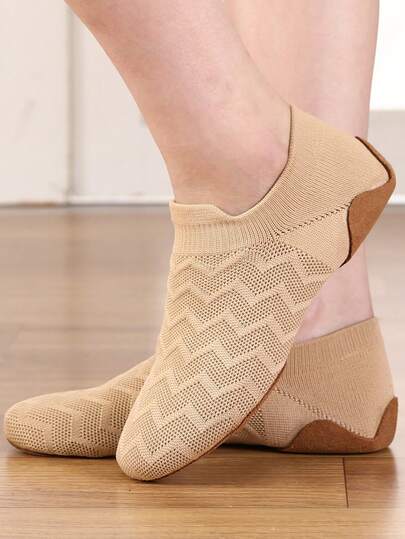 Knitted Dance Shoes, Breathable Ballet Shoes, Simple Flat Shoes, Jazz Dance Shoes, Yoga Shoes Practice Shoes