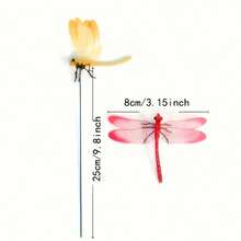 10 Peças Decoração Realista de Libélula, Decoração de Jardim 3D de Libélula, Estacas de Libélula de Jardim, Enfeites de Libélula de Jardim, Decoração de Pátio, Estacas de Libélula com Hastes, Decorações de Jardim de Libélula, Decoração de Quintal, Pregos de Libélula com Hastes, Decoração de Jardim de Design Moderno de Libélula, Adequado para Casa, Decoração de Parede de Flor Seca de Jardim/Loja/Casa, Decoração Móvel 3D de Jardim/Floral/Festa Interna e Externa - Multicolorido - Visão 2
