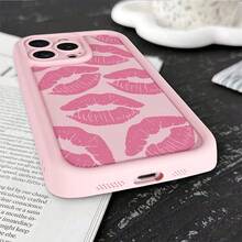 Gaozhu Pink Lip Print TPU Anti-Drop Full Coverage Precision Protective Case For Apple  6/7/8/X/Xs/Xr/Xs Max/11/12/13/14/15/16 Pro Max, Phone Drop Protection, Daily Phone Shield, Full Coverage Phone Cover, TPU Phone Case, Cute Lip Motif, Kiss Mark Design, Precision Fit Cover, Durable Phone Shell, Fashion Phone Users, Style-Conscious Owners,Suitable For  17 Air - Hồng - Xem 6