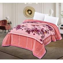 Manta terciopelo estampada floral Manta colcha muy gruesa y cálida, ideal para los meses de invierno 200X240cm (4KG) - Modelo 1 - Ver 2