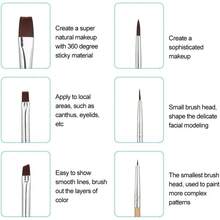 6 Pinceles de Pintura al óleo de Arte Maquillaje, Profesional Pincel de Maquillaje Facial de Halloween Pincel de Pintura de Acuarela para Fiesta de Halloween Doodle - 1 - Ver 3