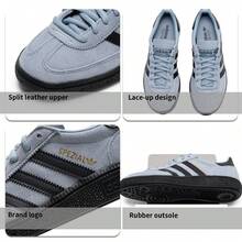 Adidas Originals 男款與女款經典 Handball Spezial 輕量舒適透氣運動休閒鞋 JR3668 - 質感藍/黑/金色 - 查看 3