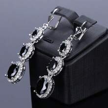 4 Stücke silberplattierter modischer Hochzeitsschmuck-Set mit großen Zirkonia Halskette, Ring, Ohrringe für Frauen als Weihnachts-, Erntedank- oder Geburtstagsgeschenk