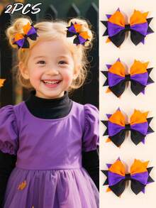 قطعتان مشبك شعر بشكل فراشة لعيد الهالوين، مشابك شعر على شكل ذيل سنجاب البنفسجي، إكسسوارات شعر جميلة لعيد الهالوين للفتيات والمراهقات هدايا الحفلات