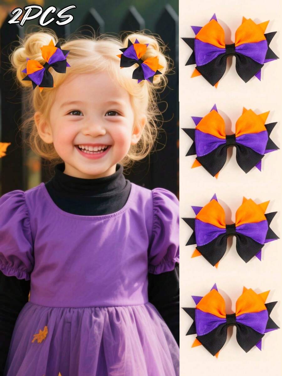 قطعتان مشبك شعر بشكل فراشة لعيد الهالوين، مشابك شعر على شكل ذيل سنجاب البنفسجي، إكسسوارات شعر جميلة لعيد الهالوين للفتيات والمراهقات هدايا الحفلات