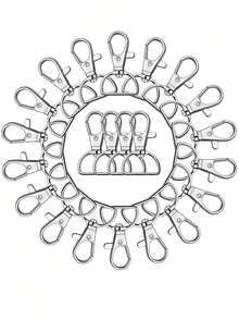 1-20 pièces Mousquetons pivotants avec anneau en D pour porte-clés, tour de cou et fabrication de sacs, accessoires de DIY en alliage de zinc avec rotation à 360°