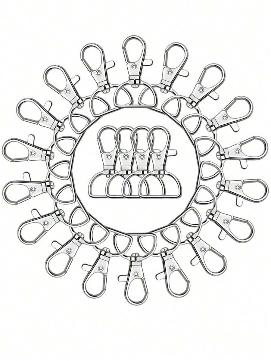 1-20 pièces Mousquetons pivotants avec anneau en D pour porte-clés, tour de cou et fabrication de sacs, accessoires de DIY en alliage de zinc avec rotation à 360°