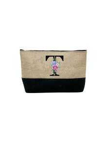 2pcs/Set Women's Beach Tote Bag With Shoulder Strap, Beach Hat And Cosmetic Bag, Personalized Letter A-Z Beach Accessory Bag With Side Pocket, Ideal Gift For Women, Mothers, Teachers, Friends, Bridesmaids, Students, Suitable For Beach Vacation, Outdoor Wedding, Birthday, Holiday, Large Capacity For Weekend Getaway - Multicolor - View 29