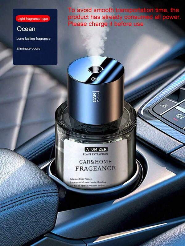1pc Premium Car Fragrance Diffuser, Smart Fragrance Mist Humidifier, High-End Car Interior Decor (Please Charge Before Use)