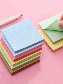 240pcs Assorted Color Striped Horizontal Line Sticky Notes, Removable Self-Adhesive Memo Pad