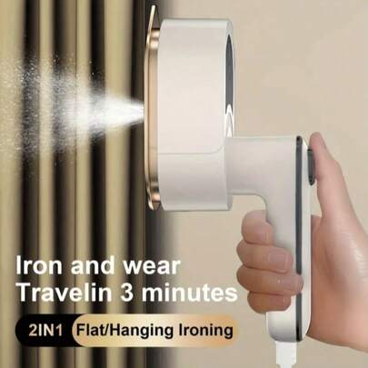 OBOVAY 1pc Powerful Steam Iron | Dual Steam & Ironing Functions, Large Soleplate, Fast Heating, Easily Removes Wrinkles From Clothes, Curtains, Fabrics - Portable Travel Steam Iron With UK Plug (220-240V) - Suitable For Home, Travel, Hotel, Laundry Service, Fabric Care, Stylish Appearance, Efficient Heating, Made Of High-Quality Materials, Ideal For Frequent Travelers And Hotels