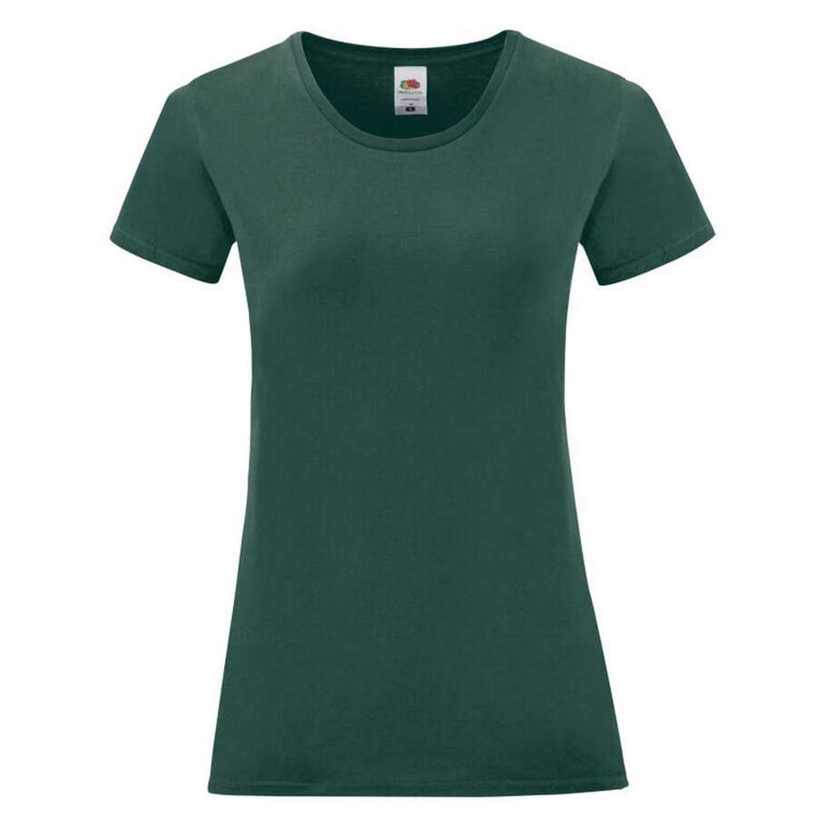 Fruit of the Loom Womens/Ladies Iconic 150 TShirt (Forest Green) - 墨綠色 - 查看 1